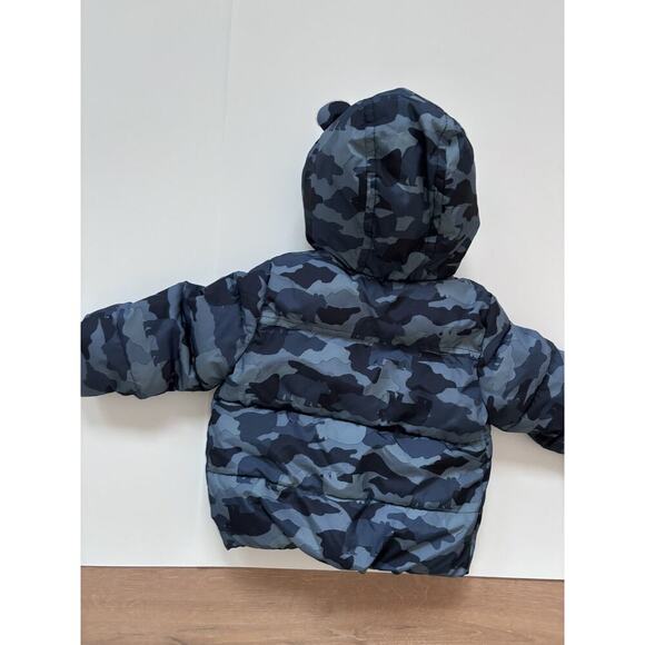 Gap Blue Camouflage Hooded Puffer Coat - Picture 9 of 9